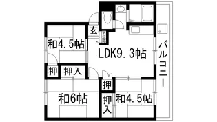 絹延コーポ【4階】の間取り