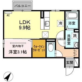 ラ・ランド上新栄【1階】の間取り