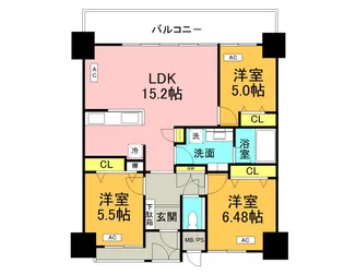 ミルコマンション真栄原スカイビュー【12階】の間取り