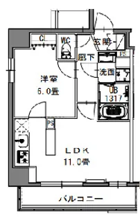 エスレジデンス新御徒町West【2階】の間取り
