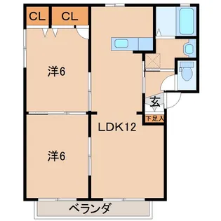 ヤイパセオA【2階】の間取り
