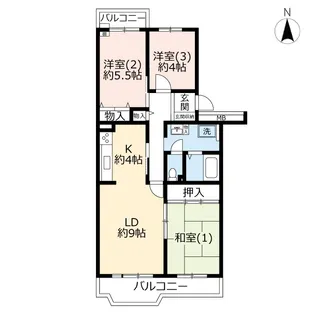 UR浜見平【2階】の間取り