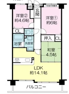 ラウンドコート京都醍醐【4階】の間取り