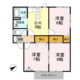 新潟県新発田市舟入町2【アパート】の間取り