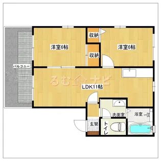 リバティイン幸 A棟【1階】の間取り