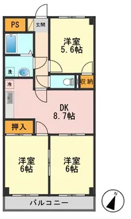 東京都江戸川区瑞江2【マンション】の間取り