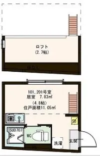 東京都江戸川区南小岩6【アパート】の間取り