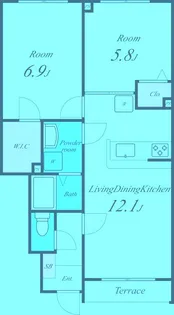リマーレソプラ弐番館【1階】の間取り