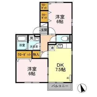 新潟県見附市本町1【アパート】の間取り
