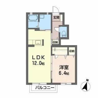フロールII【1階】の間取り