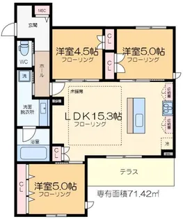 プランドール南流山【1階】の間取り