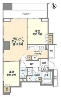 ザ・パークハウス新宿御苑【9階】の間取り