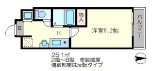 SHICATA SIX BLDG【6階】の間取り