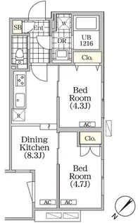 BRICK RESIDENCE 目黒本町【1階】の間取り