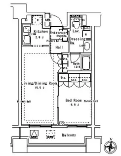 1LDKの間取り画像