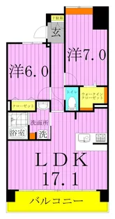 ロイヤルパークス新田【6階】の間取り