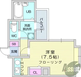 べルシティ五橋【5階】の間取り