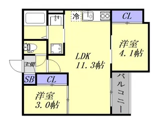 広島県広島市安芸区矢野東5【アパート】の間取り