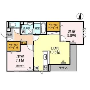 アーバンクロス【1階】の間取り