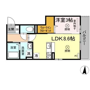 1LDKの間取り画像