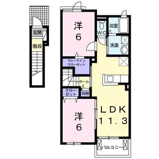 2LDKの間取り画像
