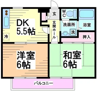 神奈川県川崎市多摩区中野島5【アパート】の間取り