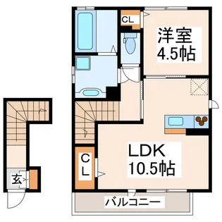 ハーモニー新水前寺II【2階】の間取り