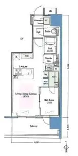 大阪府大阪市西区新町4【マンション】の間取り