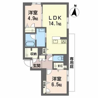 シェール・クール【1階】の間取り