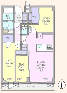 アジールコート 都立大学【2階】の間取り