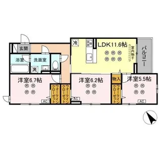 D-KISARIA WII【3階】の間取り