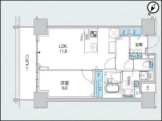 ロイヤルパークスER万代【16階】の間取り