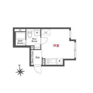 ルクレ馬込【1階】の間取り