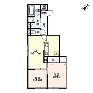 スピネル南草津【2階】の間取り