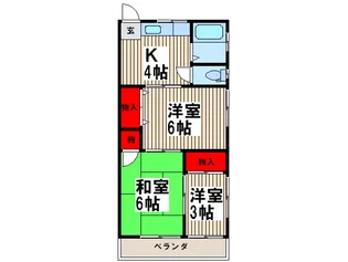 赤井ハイツA棟【1階】の間取り