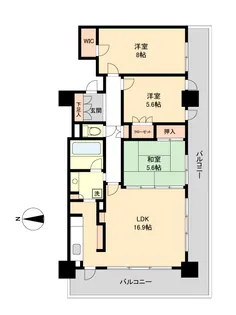 レジディアタワー仙台【11階】の間取り