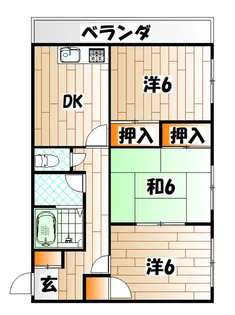 大誠ハイツ【3階】の間取り