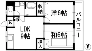 ボヌール清荒神【2階】の間取り