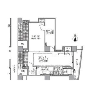 アクティ汐留【44階】の間取り