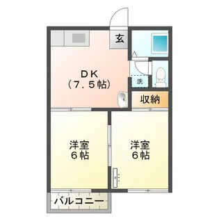 サニーライフ栗真 三重大学前 C【2階】の間取り