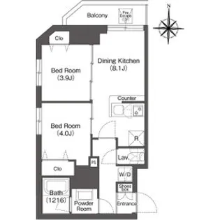 コンフォリア・リヴ西蒲田【14階】の間取り