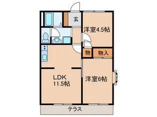 フォーブル知多A棟【1階】の間取り