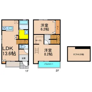 メゾネストX木太Aの間取り