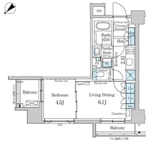 パークアクシス横浜反町公園【5階】の間取り