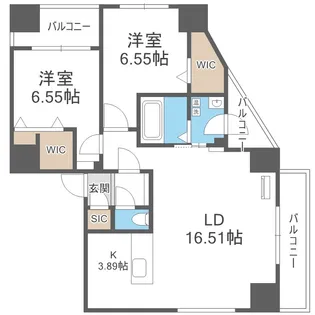 ウェルズN5【10階】の間取り