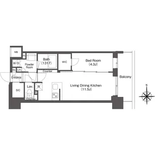 コンフォリア東新宿【4階】の間取り