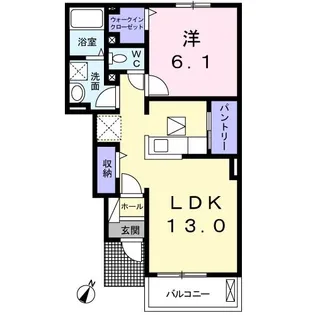 ハーベスト餅田 A棟【1階】の間取り