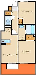 キャンフル ローレル【1階】の間取り