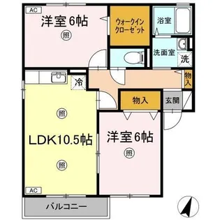 ピュア C棟【2階】の間取り