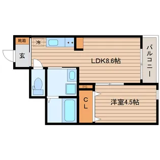 サムズアップ名取【1階】の間取り